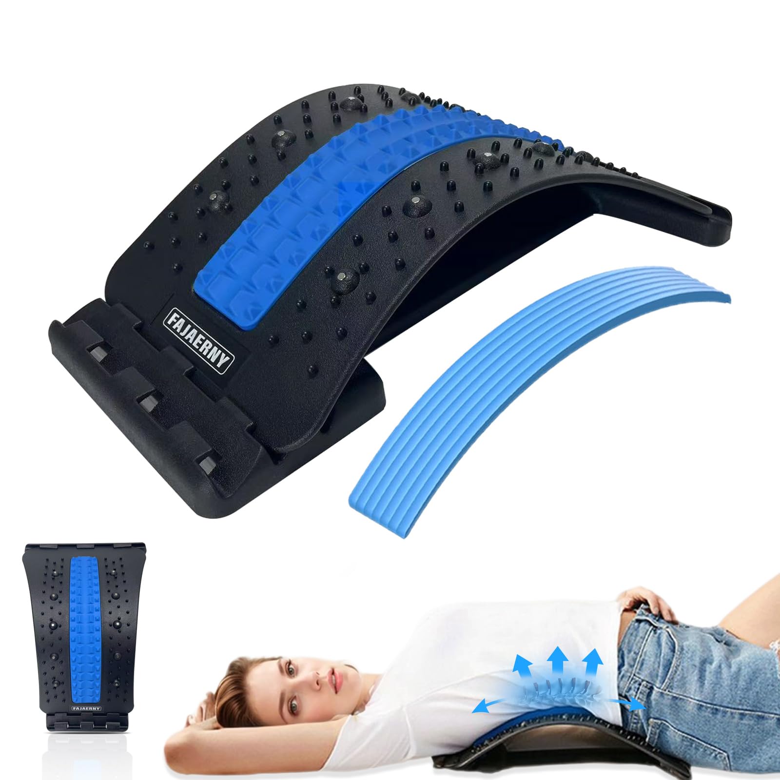 Amazon.com: FAJAERNY Back Stretcher, 3 Level Adjustable Lumbar